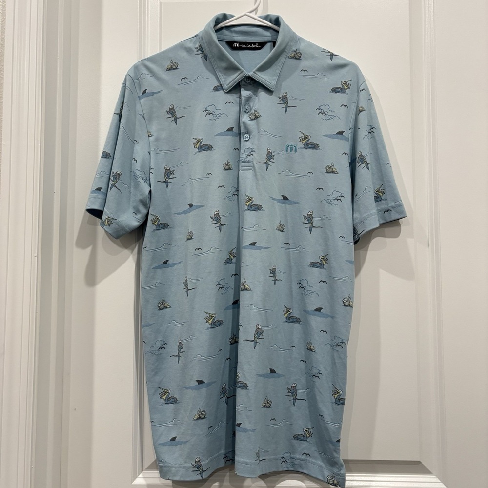 Travis Mathew Pelican Parrot Beer AOP Team Callaway Golf Polo Shirt Men's Medium